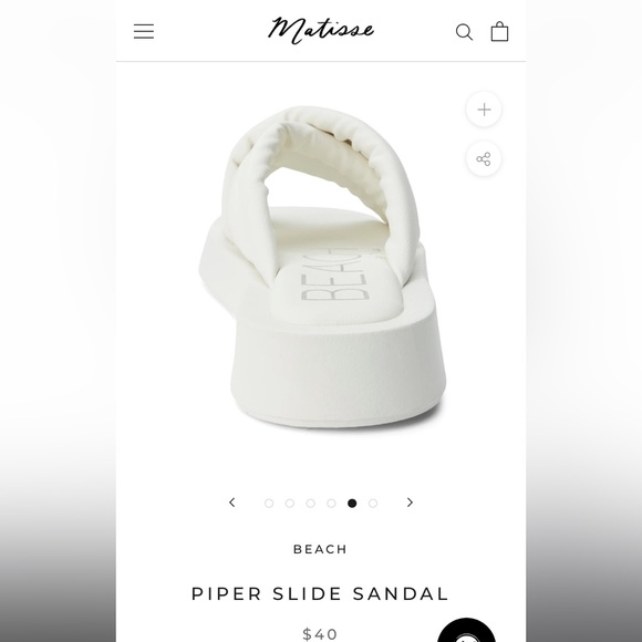 Beach by Matisse Piper Slide Sandal - White, Size 9 - Picture 5 of 5